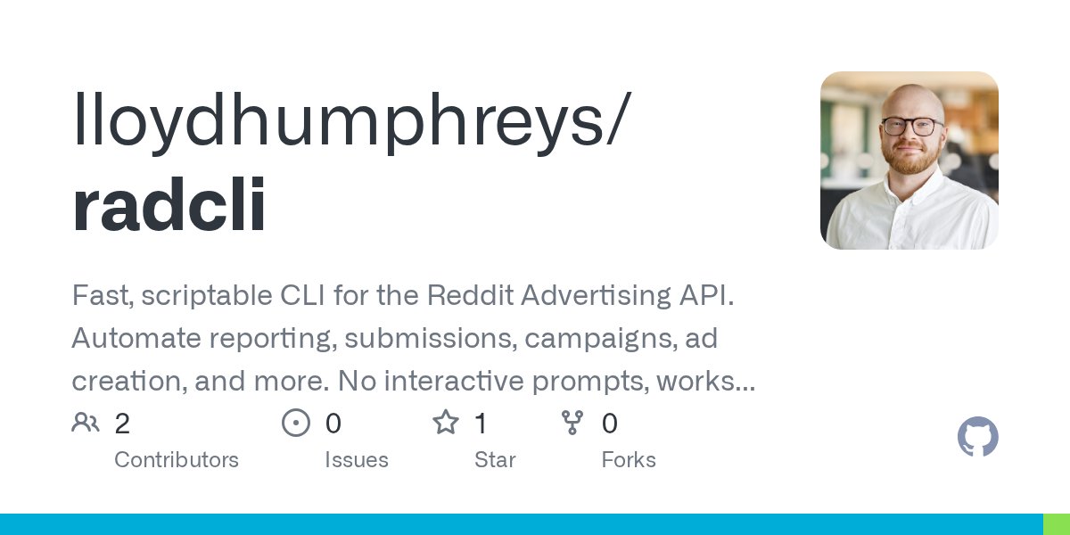 radcli - unofficial reddit ads cli screenshot