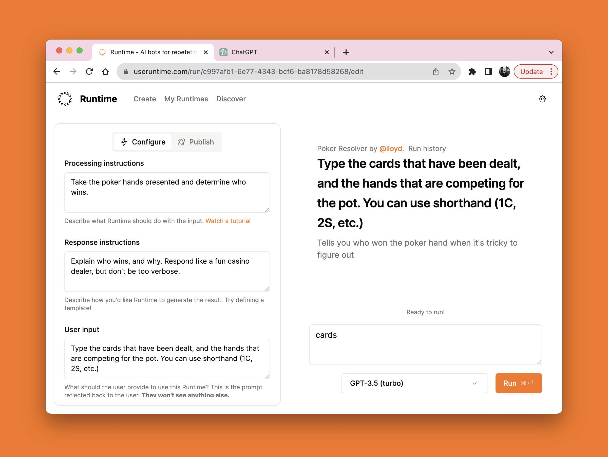 Runtime screenshot